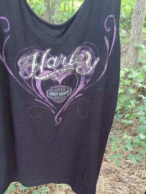 Harley-Davidson Black Tank with Purple Heart Graphic